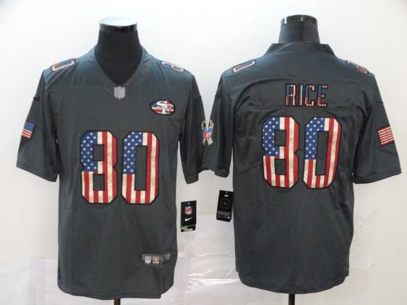 Nike 49ers 80 Jerry Rice 2019 Salute To Service USA Flag Fashion Limited Jersey,We sell and wholesale Nike 49ers 80 Jerry Rice 2019 Salute To Service USA Flag Fashion Limited Jersey on line form chian!